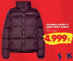 COLUMBİA PUFFECT II  KADIN MONT BORDO fiyat ve kampanya bilgisi